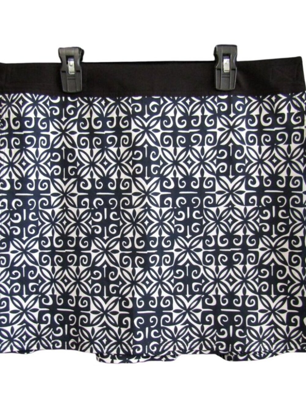 RipSkirt Hawaii Skirt L Blue White Geometric 16.5 In Length 1 Wrap Key Pocket